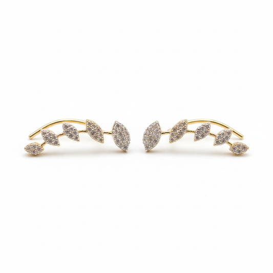 Leaf Ear Cuff on White Background