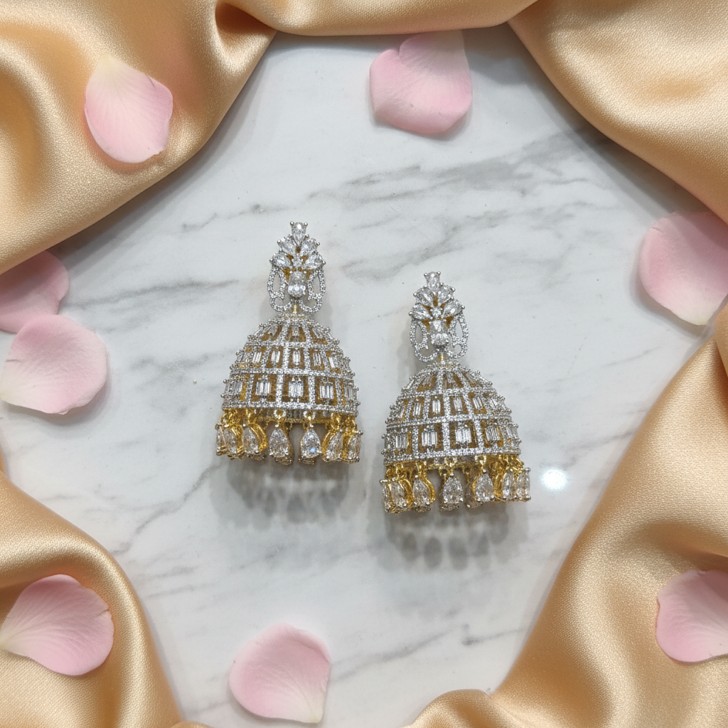 Lifestyle - American Diamond Baguette Jhumka