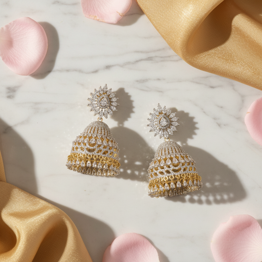 Lifestyle - American Diamond Sunburst Jhumka