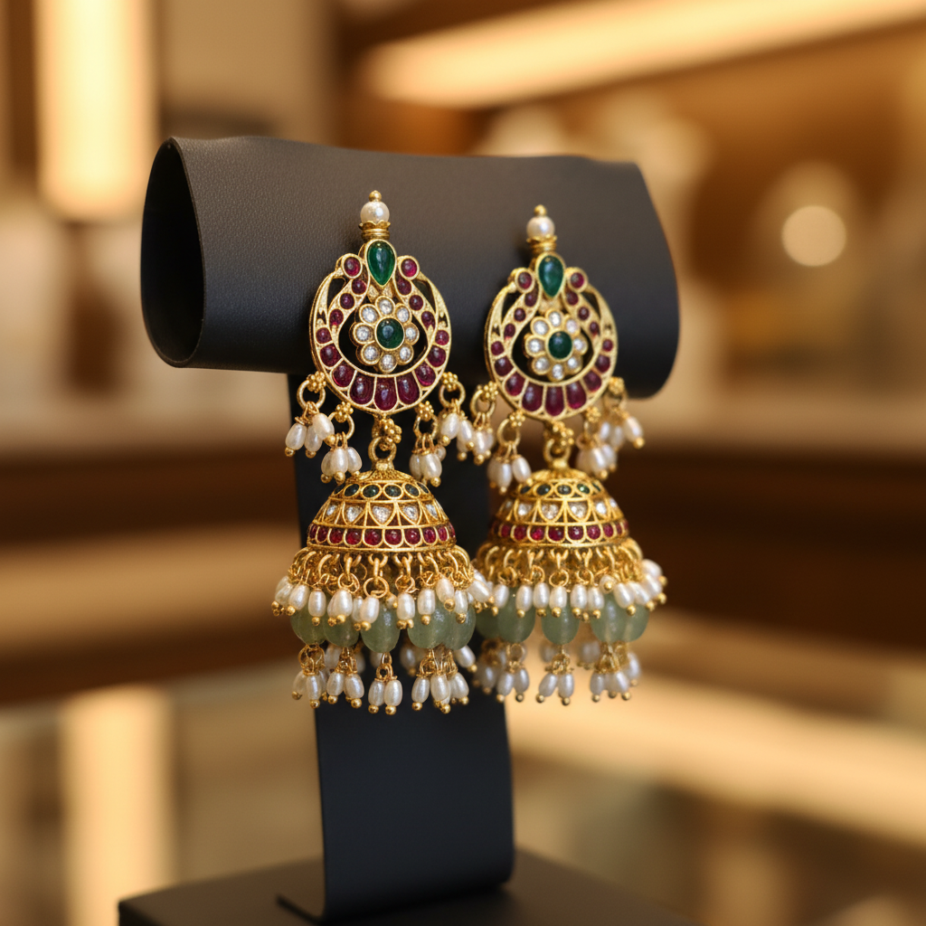 Lifestyle - Chandbali Jhumka Earrings