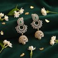 Lifestyle - CZ Chandbali Green Jhumka