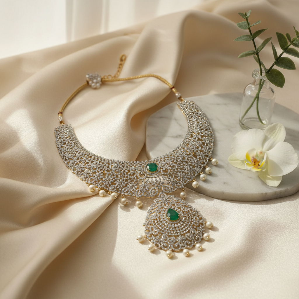 Lifestyle image - Delicate necklace styling
