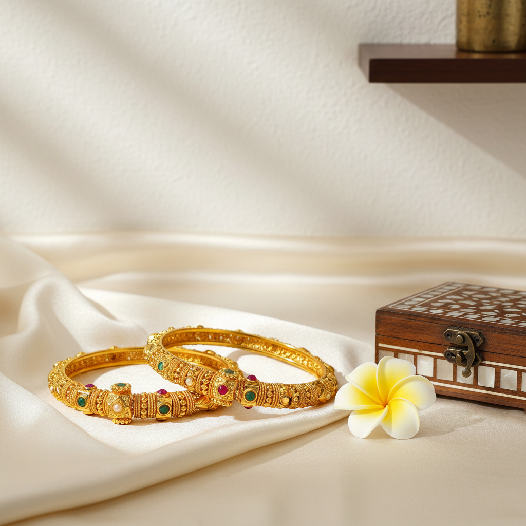 Lifestyle image of One Gram Gold Kankanalu Bangles