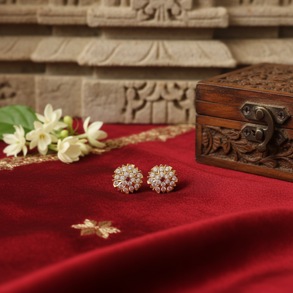 Lifestyle image of Panchaloha Kammalu Studs