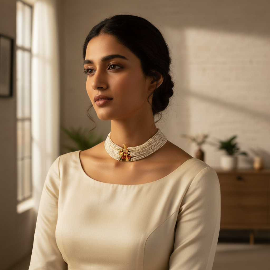 Lifestyle image of temple jewelry