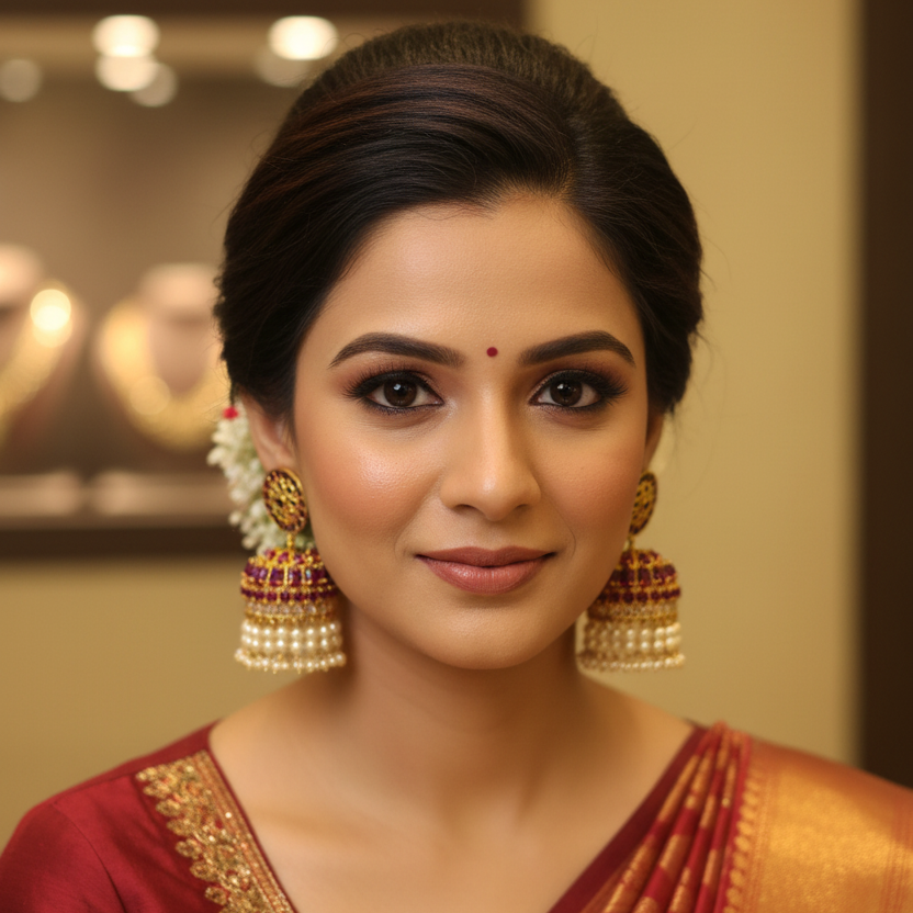 Lifestyle Model Wear – Kempu Polki Jhumka