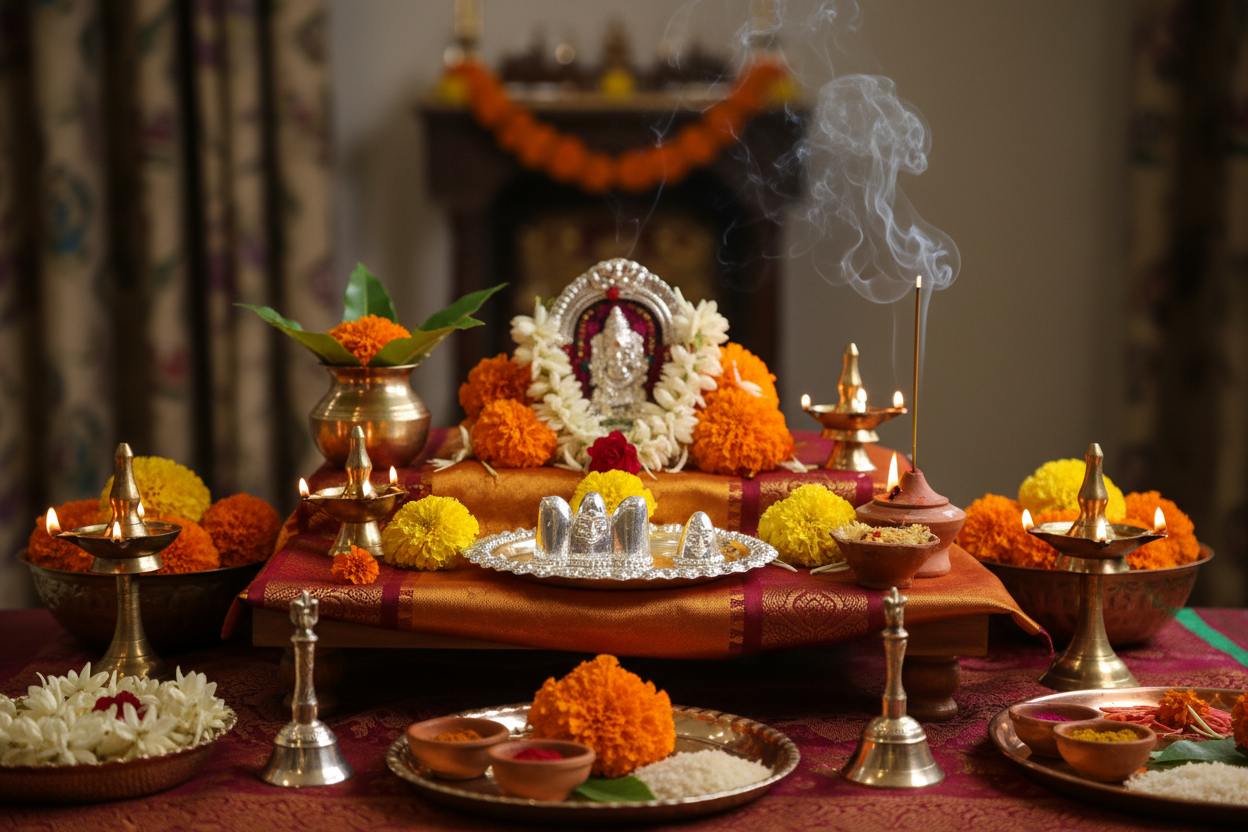 Lifestyle pooja setting