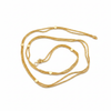 Gold Multi-Strand Chain Necklace with Bead Stations