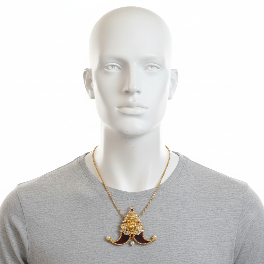 Lord Narasimha Puligoru Locket - Mannequin Display