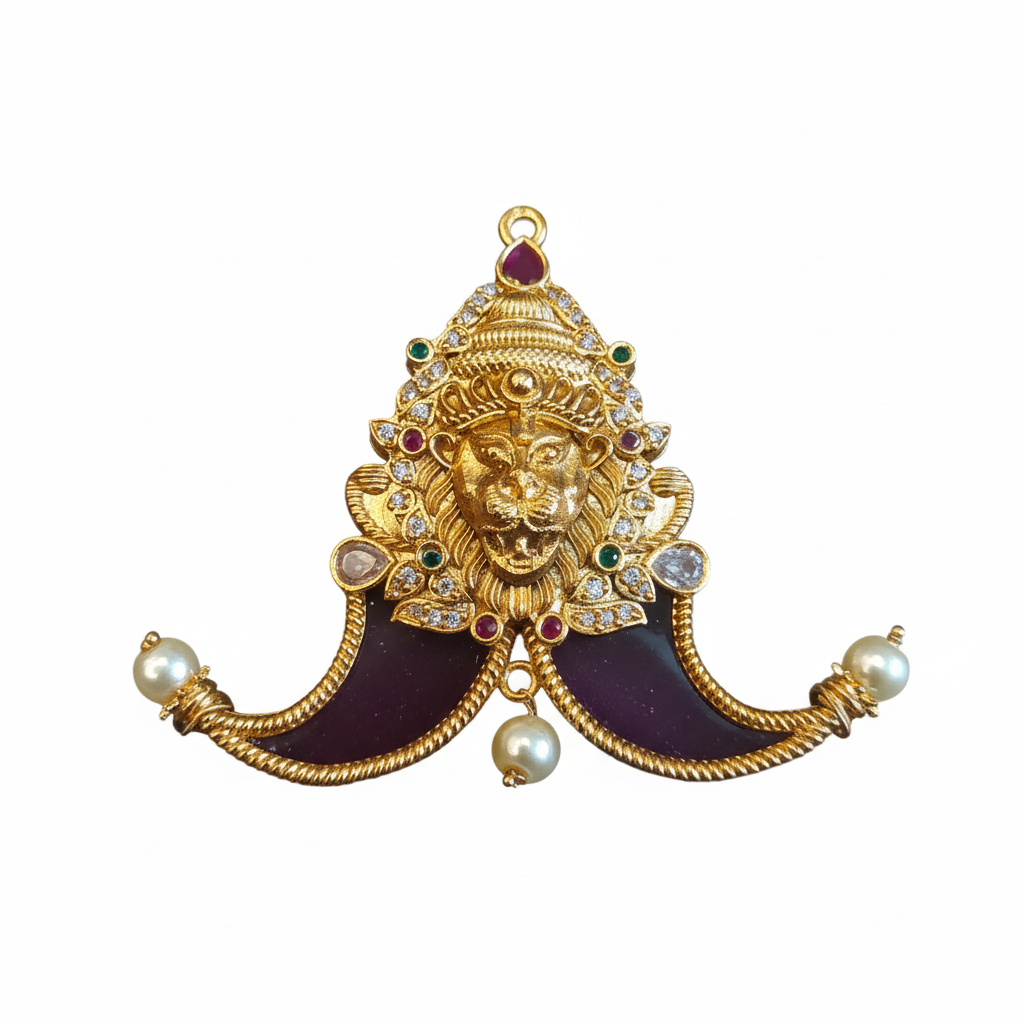 Lord Narasimha Puligoru Locket - White Background
