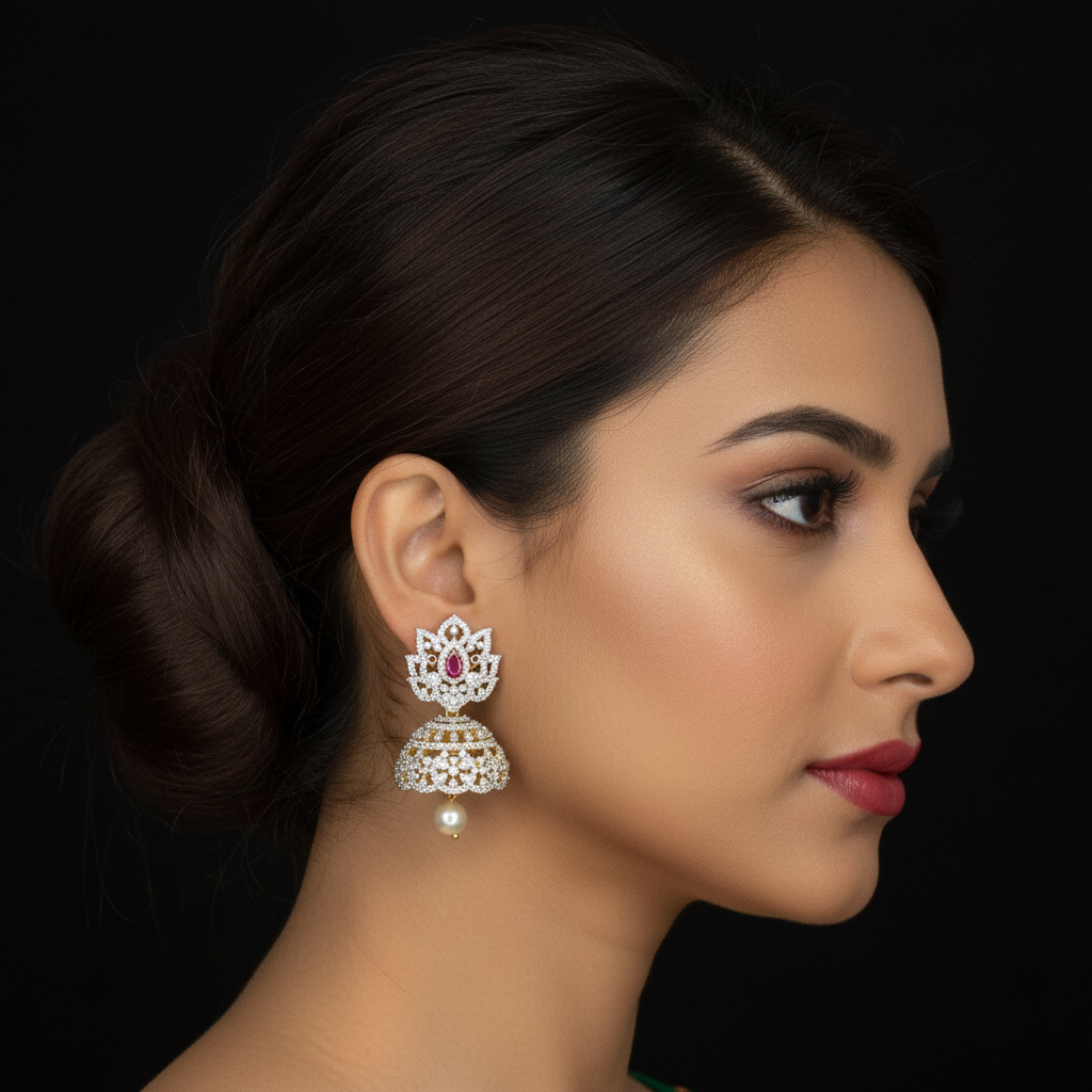 Lotus Jhumka Ruby – 1:1
