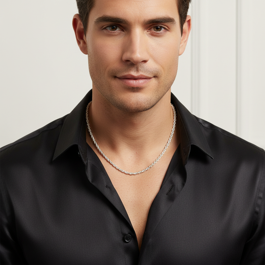 Man Wearing Silver Chain