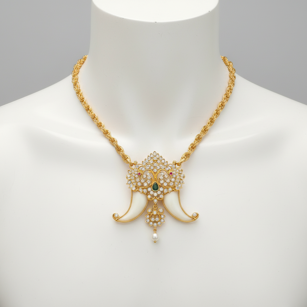 Mannequin display - Antique Puligoru Lockets