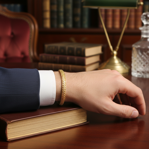 Men's Gold Bracelet Lifestyle Image