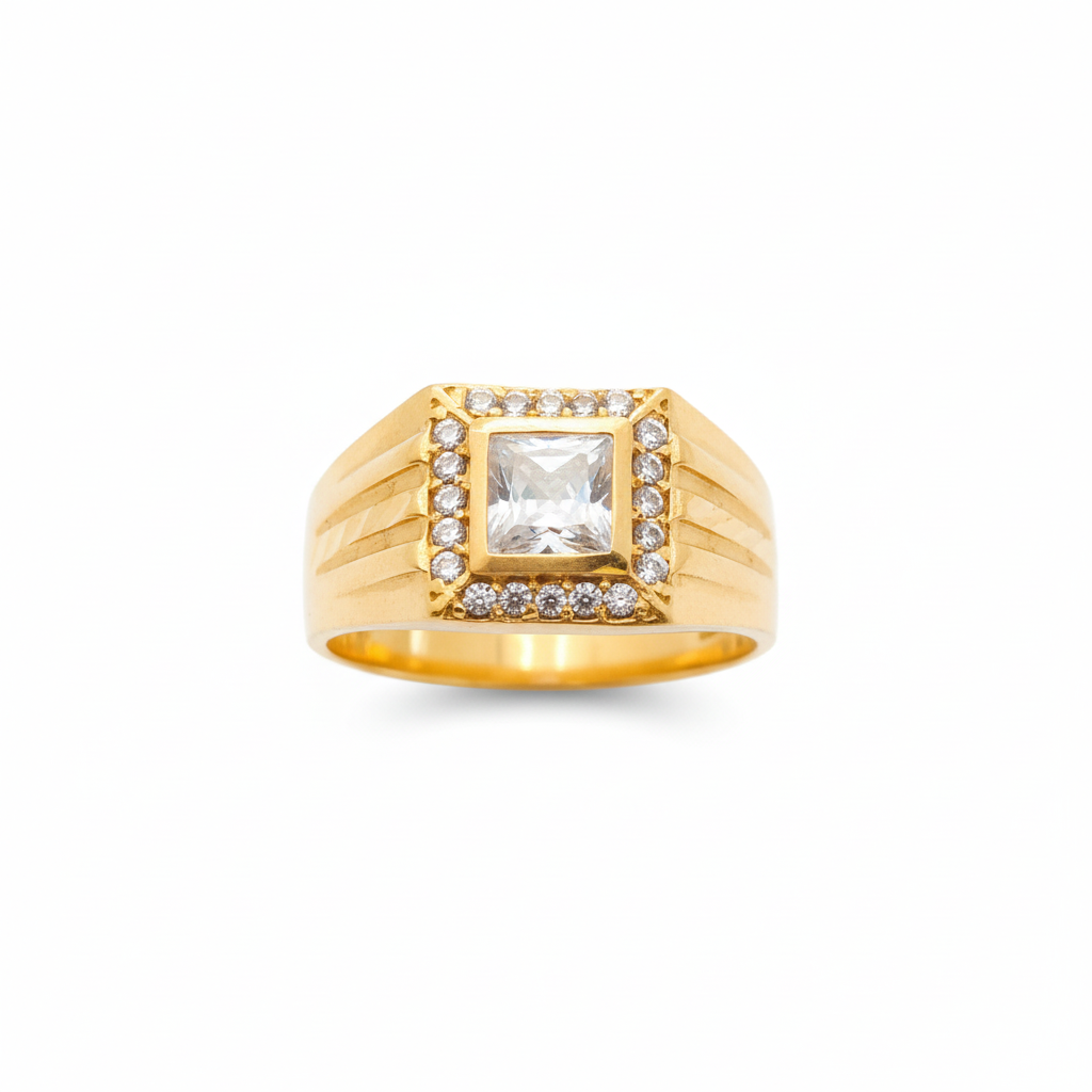 Men's Gold Ring - White Background View 1