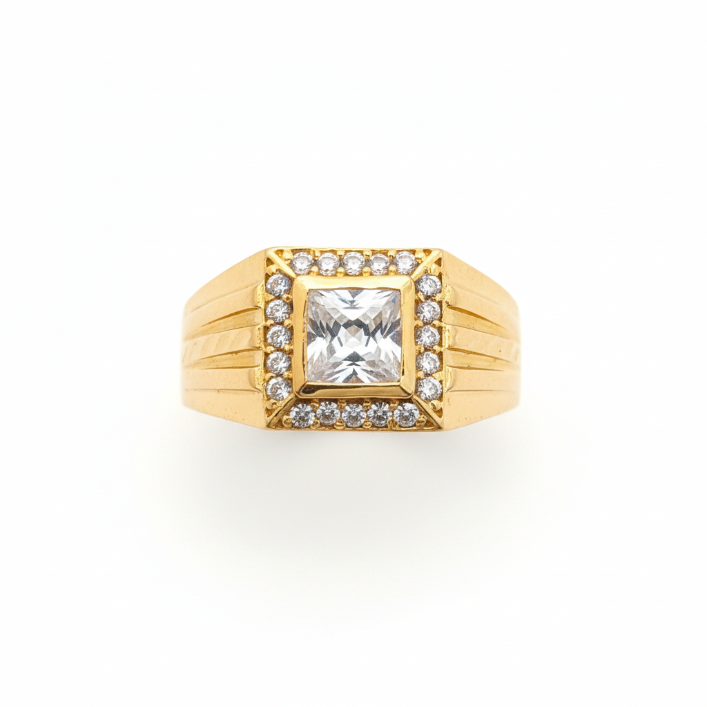 Men's Gold Ring - White Background View 2