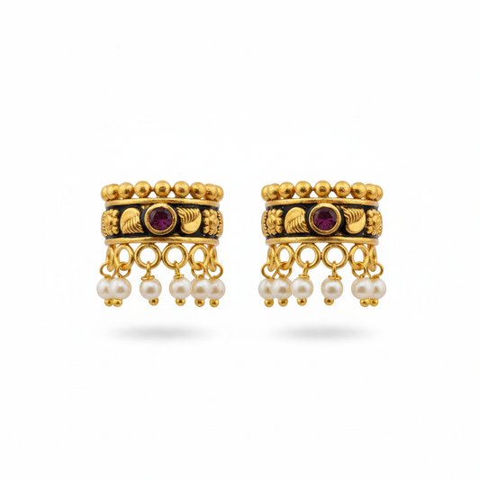 Men's Temple Cartilage Earrings – Pair – White Background