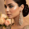 Mint Aqua Chandelier Earrings - Model Wear