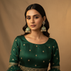 Model Wear - CZ Emerald Pearl Jhumka