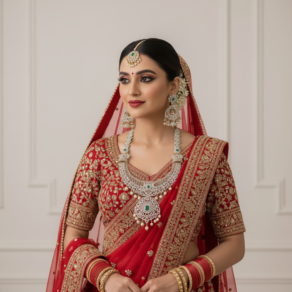 Model Wear - Diamond Bridal Jewelry Set