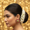 Model Wear - Kempu Kundan Floral Stud Earrings