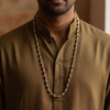 Model Wear - Rudraksha Silver Mala Necklace