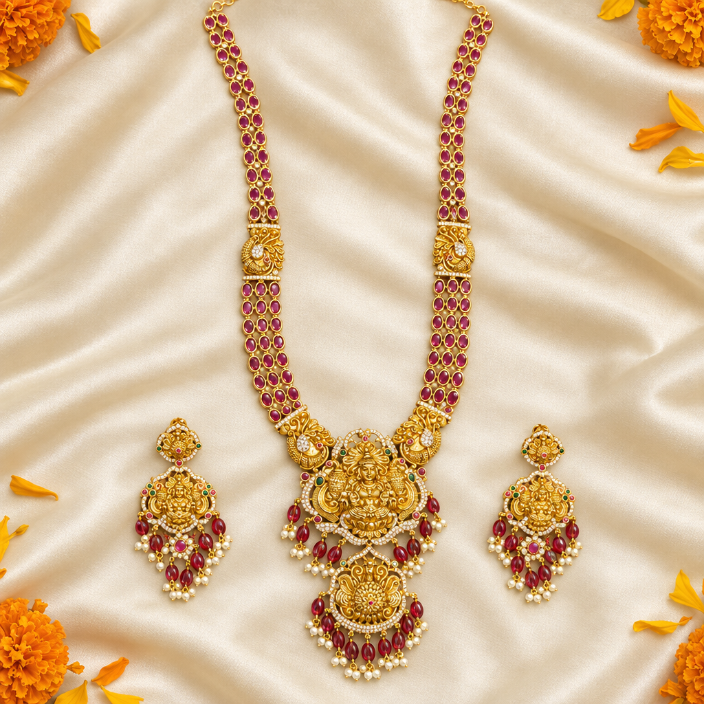 Model wearing jewellery set