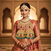 Model Wearing Multicolor Polki Jhumka