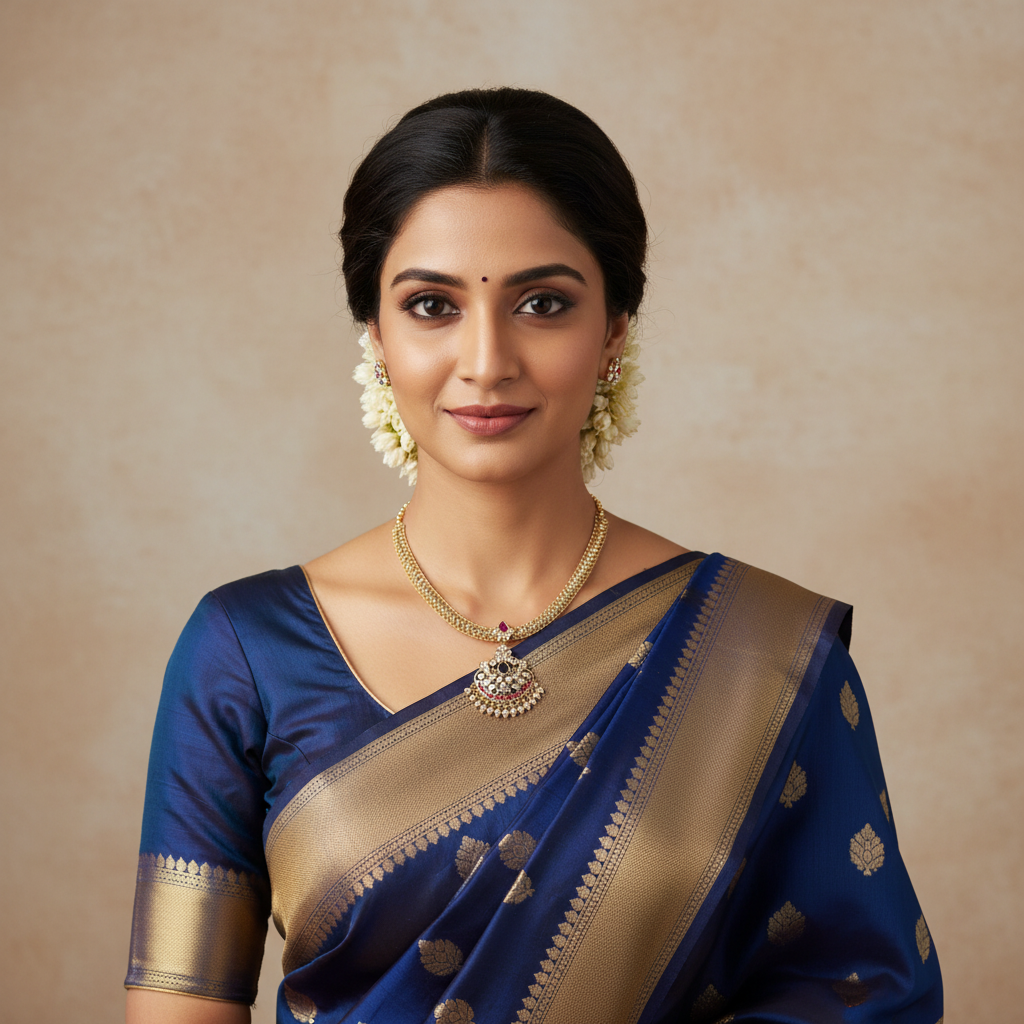 Model Wearing Temple Necklace