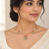 Model wearing the delicate necklace