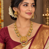 Model wearing the necklace set