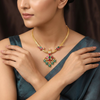 Model wearing the necklace