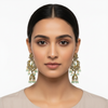 Model Wearing Victorian Kundan Chandbali Jhumka