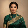 Model wearing Victorian Kundan Lakshmi Necklace