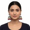 Model Wearing Victorian Polki Kundan Jhumka