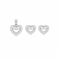 MOM Heart Pendant Set - White Background