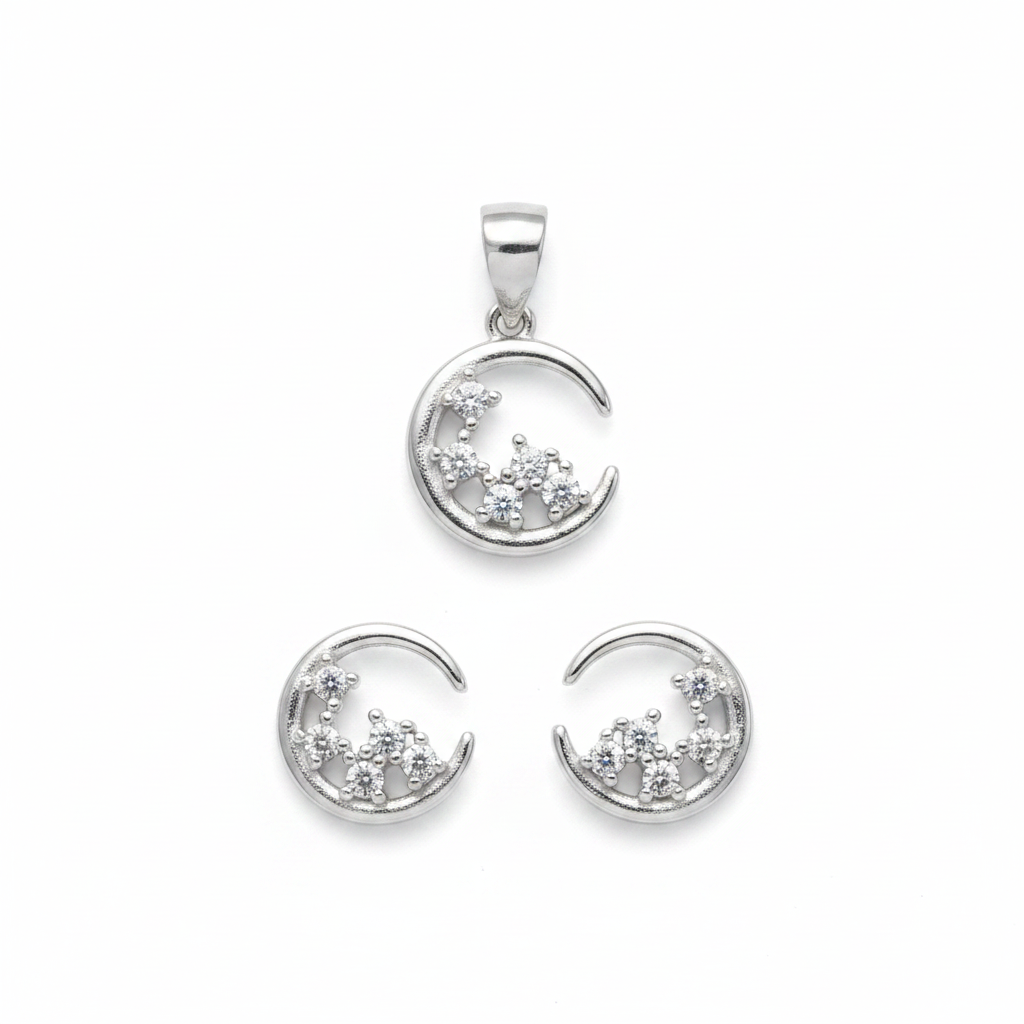 Moon Pendant Set - White Background