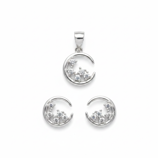Moon Pendant Set - White Background
