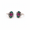 Multi Gemstone Toe Rings - White Background