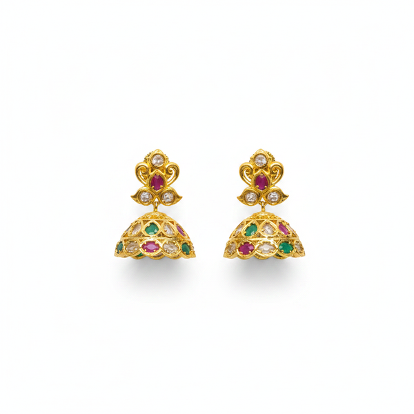 Multicolor Jhumka Flat Lay