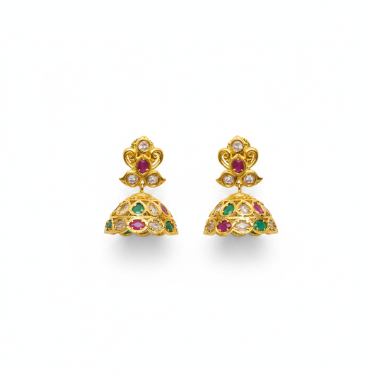 Multicolor Jhumka Flat Lay