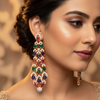 Multicolour Chandelier Earrings - Model Wear