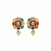 Navratna Square Stud Earrings white background
