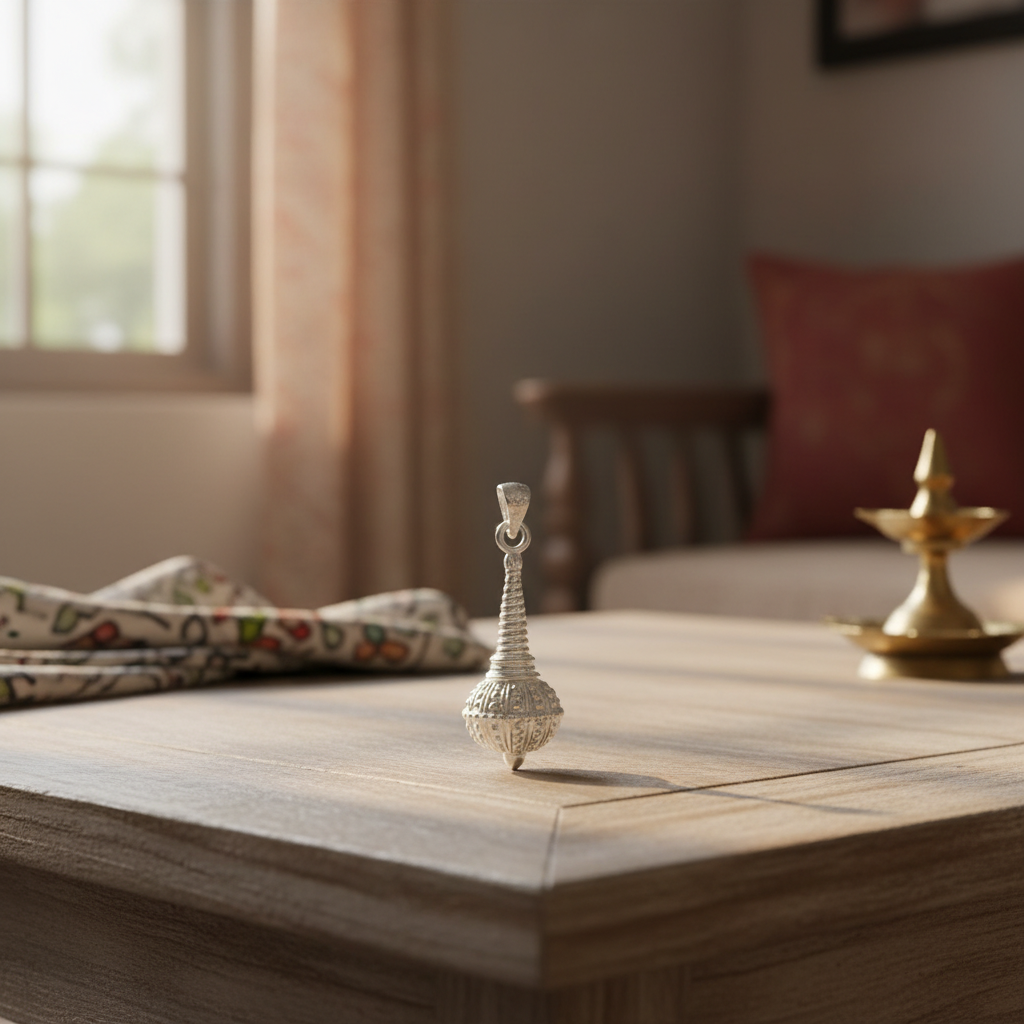 On wooden table by window