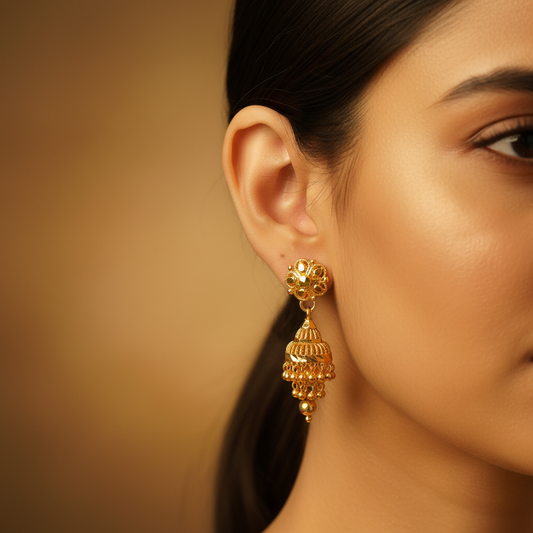 Ornate Floral Jhumka