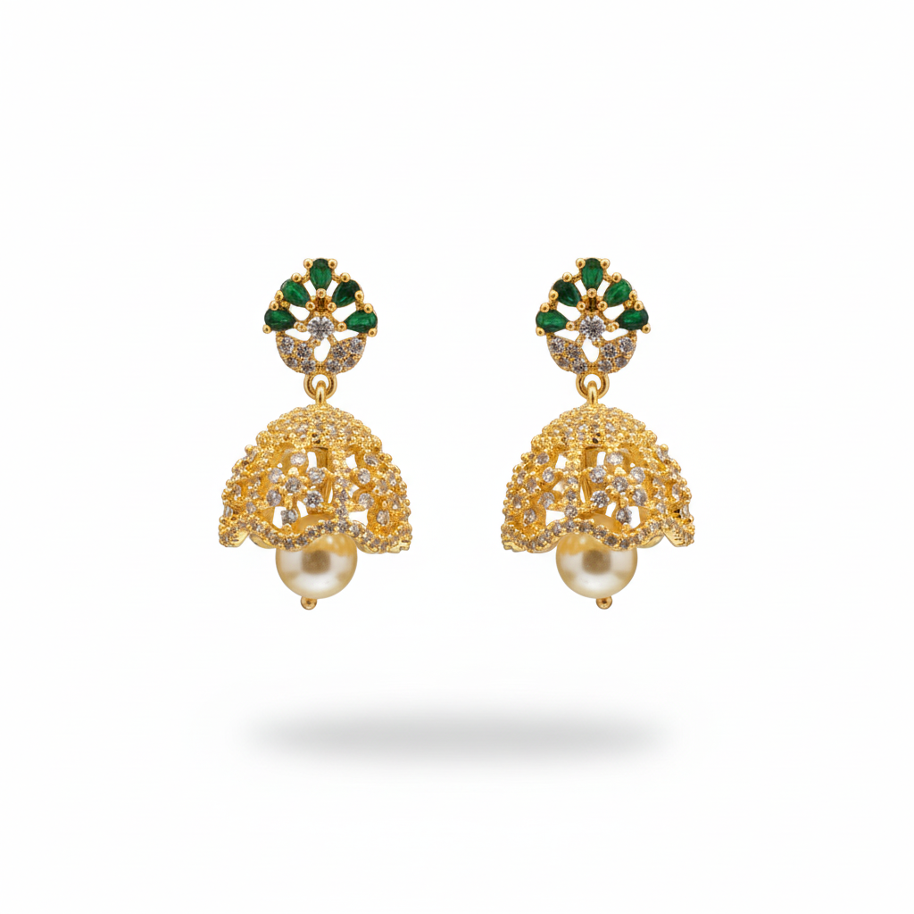 Ornate jhumka with pearls