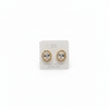 Oval crystal halo stud earrings on white background