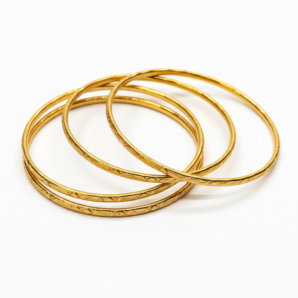 Panchaloha Bangles Set on White Background