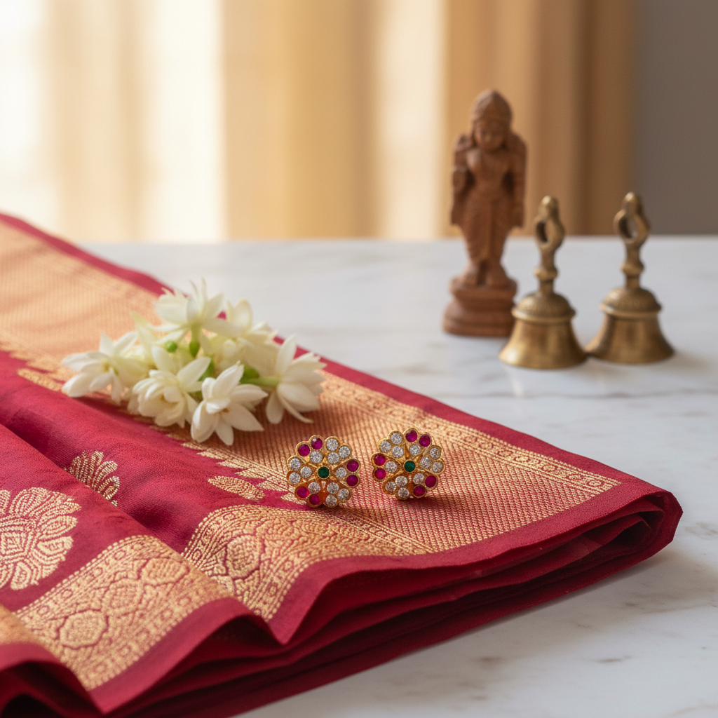 Panchaloha Kammalu Studs - Lifestyle