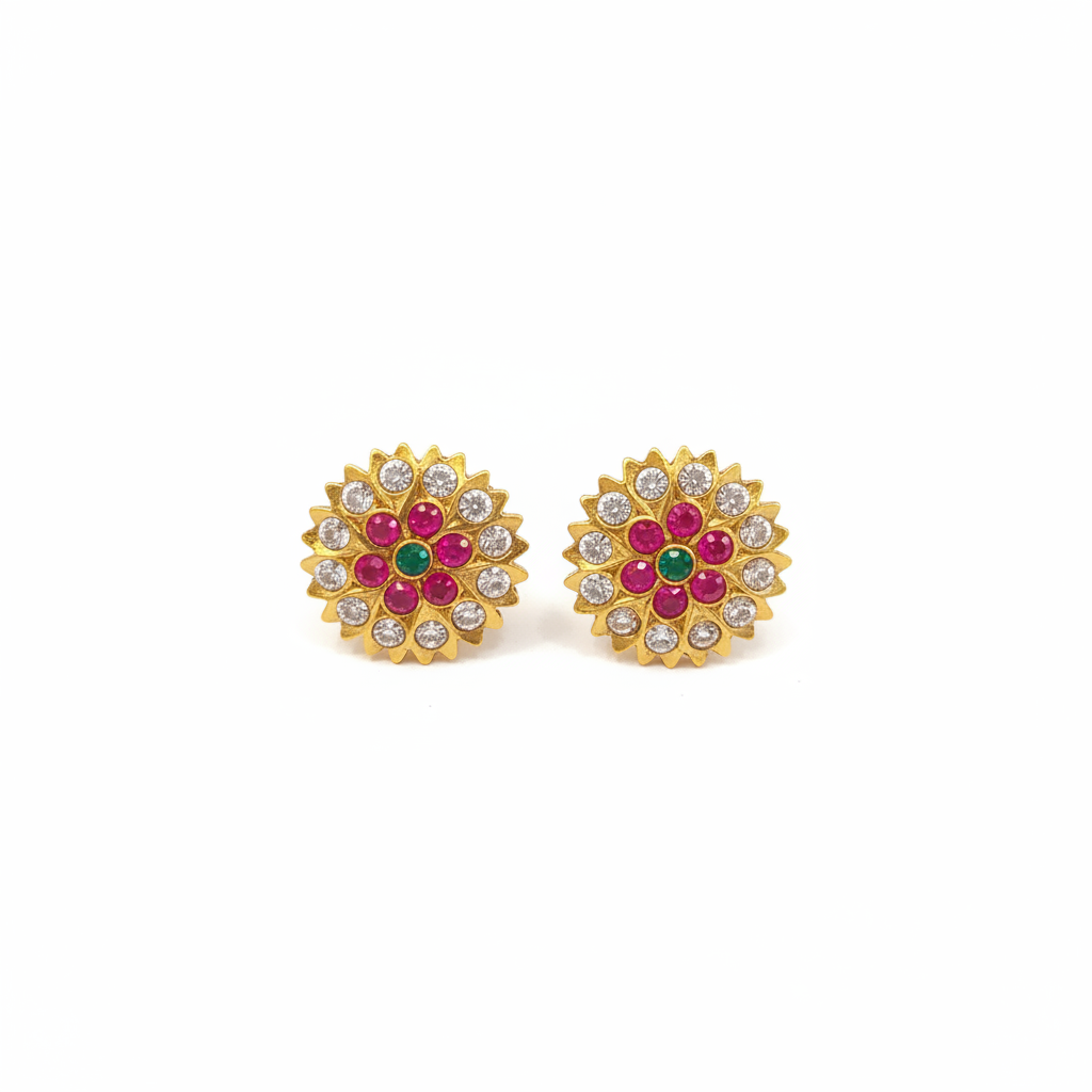 Panchaloha Kammalu Studs - White Background Hero